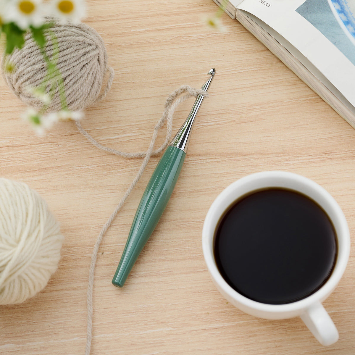 Odyssey® II Crochet Hook in Juniper Odyssey II FurlsCrochet 